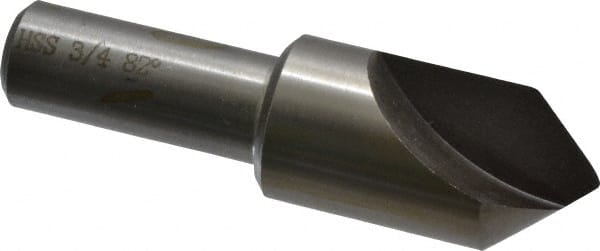 Interstate - 3/4" Head Diam, 1/2" Shank Diam, 1 Flute 82° High Speed Steel Countersink - A1 Tooling