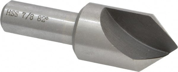 Interstate - 7/8" Head Diam, 1/2" Shank Diam, 1 Flute 82° High Speed Steel Countersink - A1 Tooling