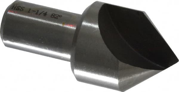 Interstate - 1-1/4" Head Diam, 3/4" Shank Diam, 1 Flute 82° High Speed Steel Countersink - A1 Tooling