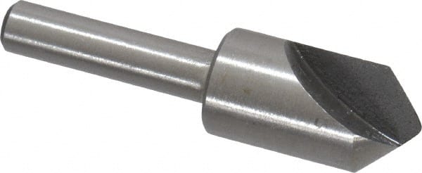 Interstate - 1/2" Head Diam, 1/4" Shank Diam, 1 Flute 90° High Speed Steel Countersink - A1 Tooling