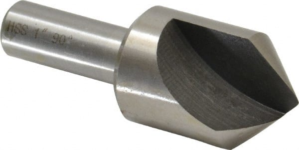 Interstate - 1" Head Diam, 1/2" Shank Diam, 1 Flute 90° High Speed Steel Countersink - A1 Tooling