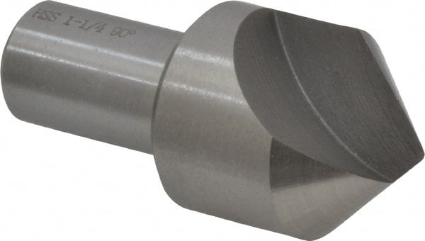 Interstate - 1-1/4" Head Diam, 3/4" Shank Diam, 1 Flute 90° High Speed Steel Countersink - A1 Tooling