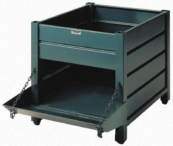 Steel King - 44" Long x 36" Wide x 24" High Steel Bin-Style Bulk Storage and Transport Container with 1 Gate - 4,000 Lb. Load Capacity - A1 Tooling