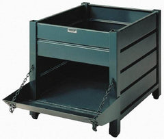 Steel King - 40" Long x 48" Wide x 24" High Steel Bin-Style Bulk Storage and Transport Container with 1 Gate - 4,000 Lb. Load Capacity - A1 Tooling