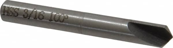 Interstate - 3/16" Head Diam, 3/16" Shank Diam, 1 Flute 100° High Speed Steel Countersink - A1 Tooling