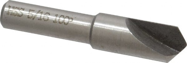 Interstate - 5/16" Head Diam, 1/4" Shank Diam, 1 Flute 100° High Speed Steel Countersink - A1 Tooling