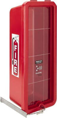 Made in USA - 20 Lb. Capacity, Surface Mount, Crystal Polystyrene Fire Extinguisher Cabinet - 11-1/2 Inch Wide x 28-1/2 Inch High x 9-1/2 Inch Deep, Red - A1 Tooling