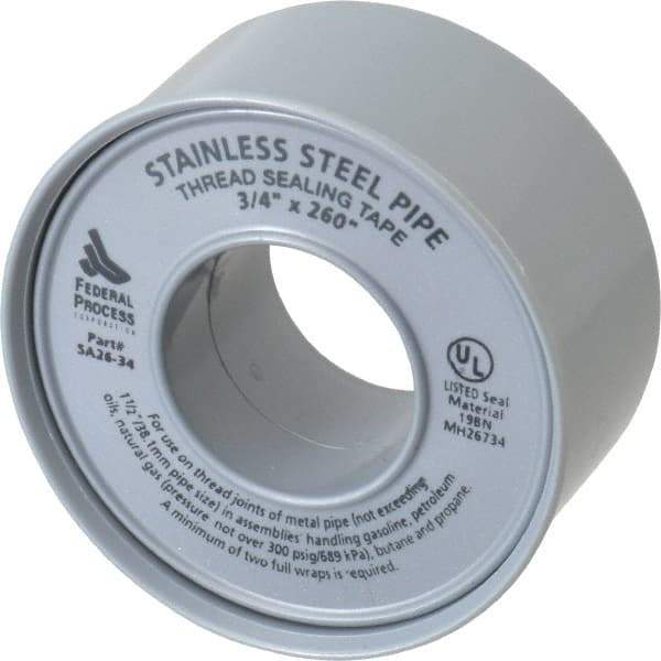 Federal Process - 3/4" Wide x 260" Long High Density Pipe Repair Tape - 4.3 mil Thick, -450 to 550°F, Nickel - A1 Tooling