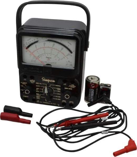 Simpson Electric - 12388, 1,000 VAC/VDC, Analog Milliammeter Multimeter - 20 mOhm, Measures Voltage, Current, Resistance - A1 Tooling