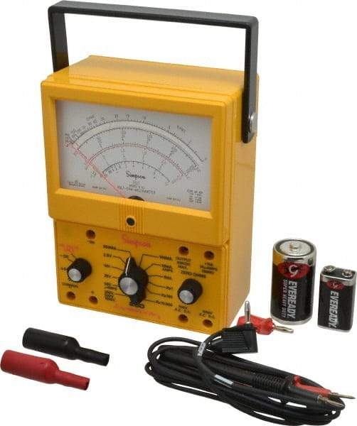 Simpson Electric - 12395, 1,000 VAC/VDC, Analog Manual Ranging Multimeter - 20 mOhm, Measures Voltage, Current, Resistance - A1 Tooling