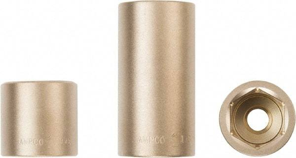 Ampco - 1-1/8", 3/4" Drive, Deep Hand Socket - 6 Points, Aluminum Bronze - A1 Tooling