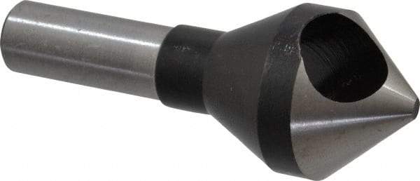 Interstate - 1/2" Shank Diam, 0 Flute 82° High Speed Steel Countersink - Bright Finish, Single End, Straight Shank, Right Hand Cut - A1 Tooling