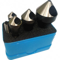 Interstate - 5 Piece, 1/16 to 9/16" Head Diam, 82° Included Angle, Single End Countersink Set - A1 Tooling