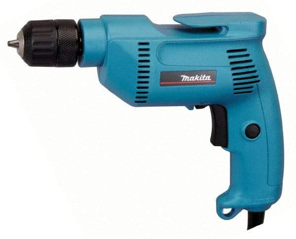 Makita - 3/8" Keyless Chuck, 2,500 RPM, Pistol Grip Handle Electric Drill - 4.9 Amps, 115 Volts, Reversible, Includes Keyless Chuck - A1 Tooling