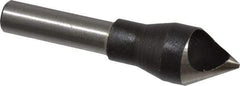 Interstate - 1/4" Shank Diam, 0 Flute 60° High Speed Steel Countersink - Bright Finish, Single End, Straight Shank, Right Hand Cut - A1 Tooling