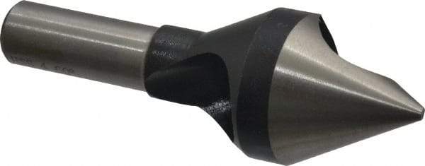 Interstate - 1/2" Shank Diam, 0 Flute 60° High Speed Steel Countersink - Bright Finish, Single End, Straight Shank, Right Hand Cut - A1 Tooling