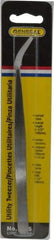 General - 6-1/2" OAL Utility Tweezers - X-LG, Curved Smooth Points - A1 Tooling