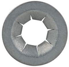 Made in USA - 17/32" OD, Spring Steel Push Nut - Zinc-Plated, 7/32" Shaft Diam - A1 Tooling