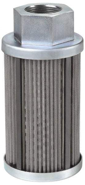 Parker - 30 Mesh, 95 LPM, 25 GPM, 3.53" Diam, Male/Female Magnetic Suction Strainer - 1-1/4 Port NPT, 7.39" Long - A1 Tooling