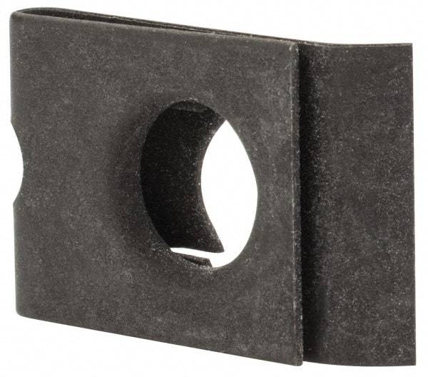 Made in USA - #10-32 Screw, 0.025 to 1/16" Thick, Spring Steel Standard U Nut - 5/16" Center Edge, Black Phosphate Finish - A1 Tooling