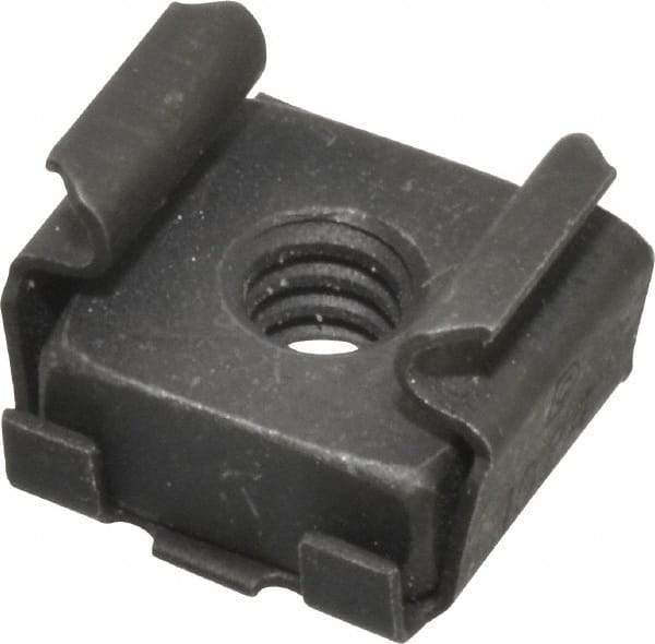 Made in USA - #10-24 Screw, 0.025 to 1/16" Thick, Spring Steel Cage Nut - Black Phosphate Finish - A1 Tooling