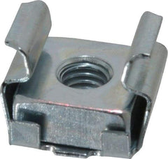 Made in USA - #10-32 Screw, 0.064 to 0.105" Thick, Spring Steel Cage Nut - Zinc-Plated Finish - A1 Tooling