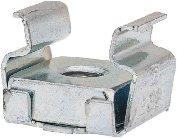 Made in USA - #8-32 Screw, 0.064 to 0.105" Thick, Spring Steel Cage Nut - Zinc-Plated Finish - A1 Tooling