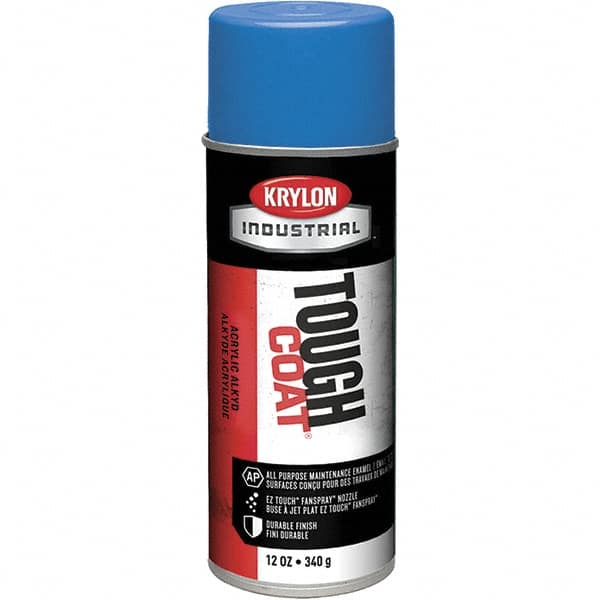 Krylon - OSHA Blue, 12 oz Net Fill, High Gloss, Enamel Spray Paint - 20 to 25 Sq Ft per Can, 16 oz Container, Use on Conduits, Ducts, Electrical Equipment, Machinery, Metal, Motors, Pipelines & Marking Areas, Railings, Steel Bars, Tool Boxes, Tools - A1 Tooling