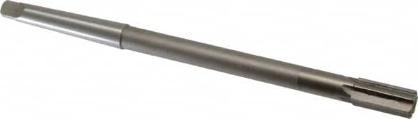 Interstate - 1/2" Diam, 0.4345 to 0.4355" Max Diam 1MT Morse Taper Shank, 1" Flute Length, Machine Expansion Reamer - Straight Flute, 8" OAL, Right Hand Cut, 6 Flutes, High Speed Steel, Bright Finish - A1 Tooling