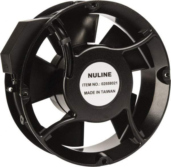 Value Collection - 230 Volts, AC, 235 CFM, Round Tube Axial Fan - 0.15 Amp Rating, 2,850 to 3,350 RPM, 6.7" High x 6.7" Wide x 2" Deep - A1 Tooling