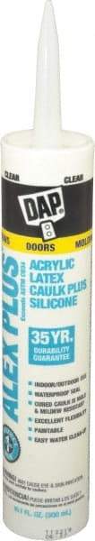 DAP - 10.1 oz Tube Clear Acrylic & Latex Caulk - -30 to 180°F Operating Temp, 30 min Tack Free Dry Time, 24 hr Full Cure Time - A1 Tooling