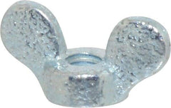 Made in USA - 1/4-20 UNC, Zinc Plated, Iron Standard Wing Nut - Grade 32510, 1-1/4" Wing Span, 5/8" Wing Span, 7/16" Base Diam - A1 Tooling