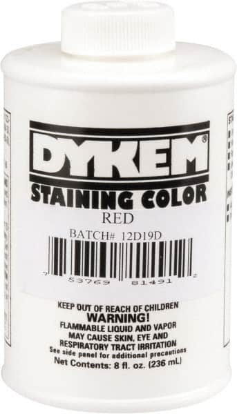 Dykem - 8 Ounce Red Staining Color - Brush in Cap Container - A1 Tooling