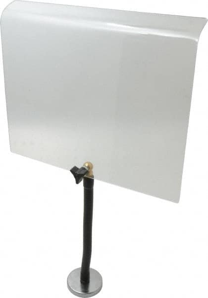 Flexbar - Plastic Flat with Curved Edge Base & Shield - 10" Wide x 12" Long x 1/8" Thick, 10" Arm Reach, Magnetic Base, For General Purpose Use - A1 Tooling