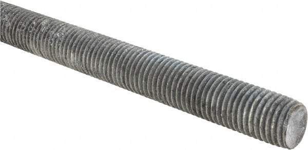 Made in USA - 7/8-9 UNC (Coarse), 2' Long, Low Carbon Steel Threaded Rod - Hot-Dipped Galvanized Finish, Right Hand Thread - A1 Tooling