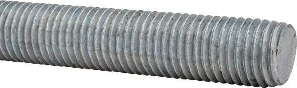 Made in USA - 1-8 UNC (Coarse), 6' Long, Low Carbon Steel Threaded Rod - Hot-Dipped Galvanized Finish, Right Hand Thread - A1 Tooling