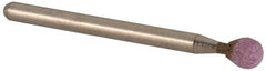 Grier Abrasives - 3/16 x 3/16" Head Diam x Thickness, B123, Ball, Aluminum Oxide Mounted Point - A1 Tooling