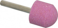 Grier Abrasives - 1" Head Diam x 1" Thickness, A21, Ball Nose End, Aluminum Oxide Mounted Point - Pink, Medium Grade, 60 Grit, 34,500 RPM - A1 Tooling