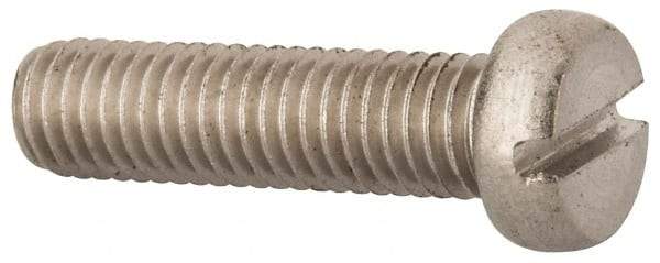 Value Collection - M8x1.25 Metric Coarse, 30mm Length Under Head Slotted Drive Machine Screw - Fillister Head, Grade 18-8 & A2 Stainless Steel, Uncoated, Without Washer - A1 Tooling