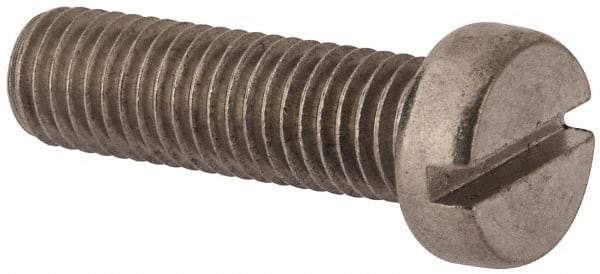 Value Collection - M10x1.50 Metric Coarse, 35mm Length Under Head Slotted Drive Machine Screw - Fillister Head, Grade 18-8 & A2 Stainless Steel, Uncoated, Without Washer - A1 Tooling