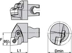 Kennametal - Left Hand Cut, Size KM3225, CN.. Insert Compatiblity, Internal Modular Turning & Profiling Cutting Unit Head - 22mm Ctr to Cutting Edge, 30mm Head Length, Through Coolant, Series Kenloc - A1 Tooling