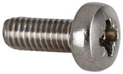 Value Collection - M5x0.80, 60mm Length Under Head Pozidriv Drive Machine Screw - Pan Head, Grade 18-8 & A2 Stainless Steel, Uncoated, Without Washer - A1 Tooling