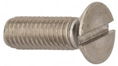 Value Collection - M8x1.25 Metric Coarse, 25mm OAL Slotted Drive Machine Screw - Flat Head, Grade 316 & A4 Stainless Steel, Uncoated, Without Washer - A1 Tooling