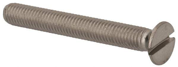 Value Collection - M8x1.25 Metric Coarse, 65mm OAL Slotted Drive Machine Screw - Flat Head, Grade 316 & A4 Stainless Steel, Uncoated, Without Washer - A1 Tooling