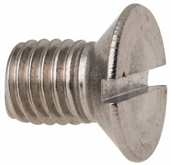 Value Collection - M10x1.50 Metric Coarse, 16mm OAL Slotted Drive Machine Screw - Flat Head, Grade 316 & A4 Stainless Steel, Uncoated, Without Washer - A1 Tooling