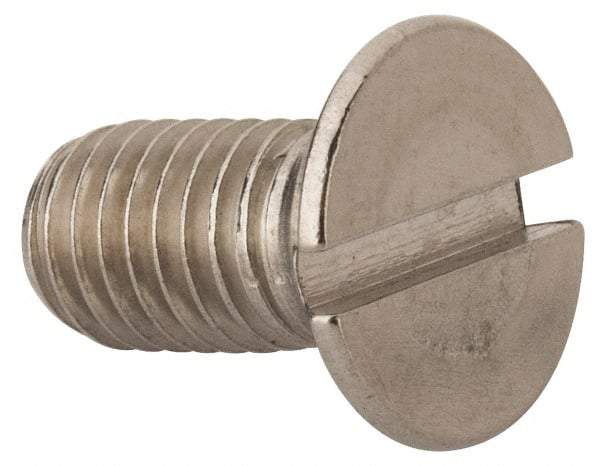 Value Collection - M10x1.50 Metric Coarse, 20mm OAL Slotted Drive Machine Screw - Flat Head, Grade 316 & A4 Stainless Steel, Uncoated, Without Washer - A1 Tooling