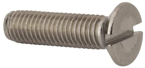 Value Collection - M10x1.50 Metric Coarse, 40mm OAL Slotted Drive Machine Screw - Flat Head, Grade 316 & A4 Stainless Steel, Uncoated, Without Washer - A1 Tooling