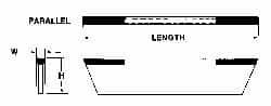 Made in USA - 3/16 Inch Wide x 1-1/8 Inch High x 6-1/2 Inch Long, Parallel Blade, Cutoff Blade - Micrograin Grade, TiN Coated - Exact Industrial Supply