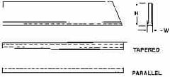 Made in USA - 3/16 Inch Wide x 11/16 Inch High x 5 Inch Long, Tapered Blade, Cutoff Blade - C6 Grade, Bright Finish - Exact Industrial Supply