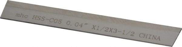 Interstate - 0.04 Inch Wide x 1/2 Inch High x 3-1/2 Inch Long, Parallel Blade, Cutoff Blade - M35 Grade, Bright Finish - Exact Industrial Supply